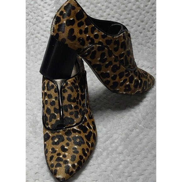 WOMENS  SHOES SZ 9 GENUINE Hair calf  JOHNSTON MURPHY LEOPARD Ankle Boots - Picture 12 of 12